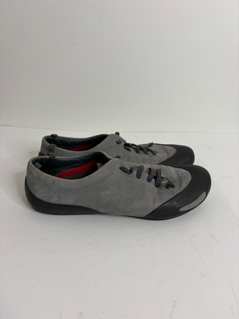 Camper Peu Senda Shoes Womens 38 Gray Black Leather Barefoot Flexible Sneakers